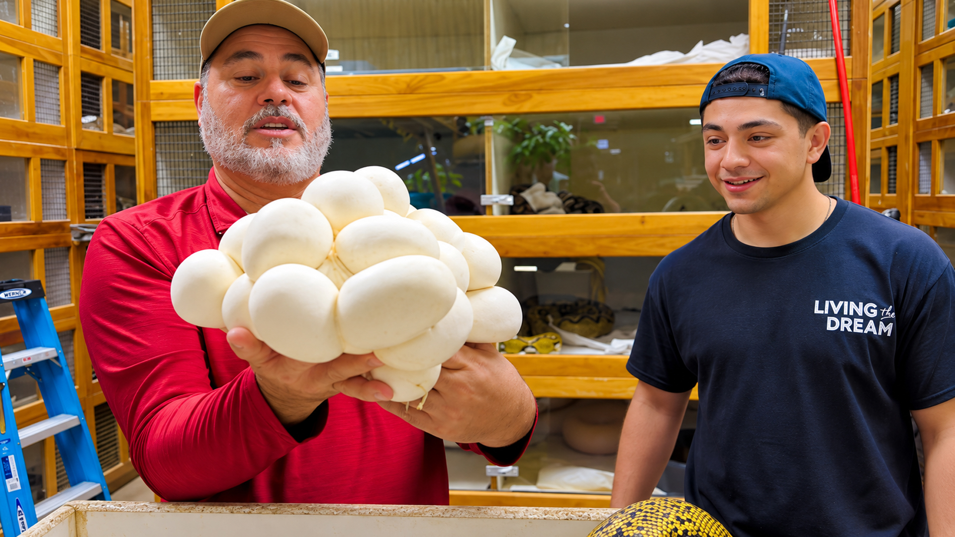 Giant python’s nest is packed with eggs