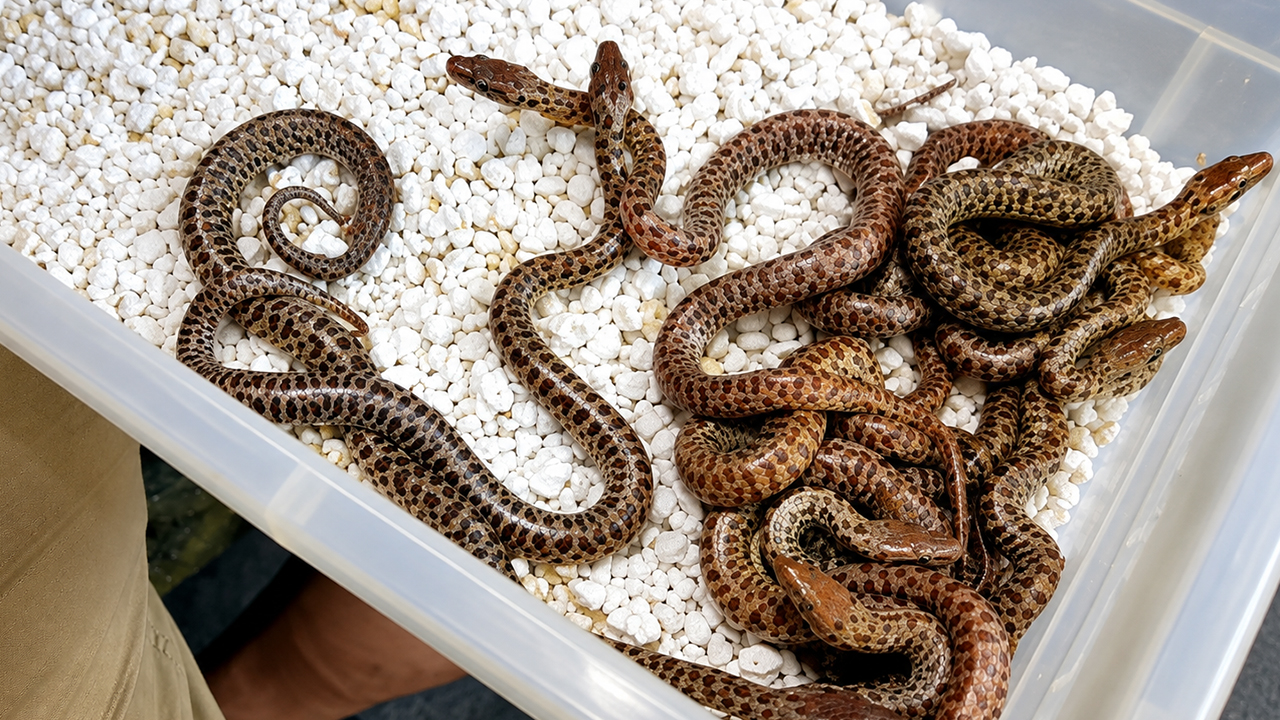 Baby python bites demonstrate fierce predatory instincts from birth