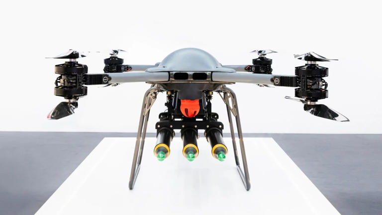 Cargo drone built to carry supplies can shoot down enemy drones with ...