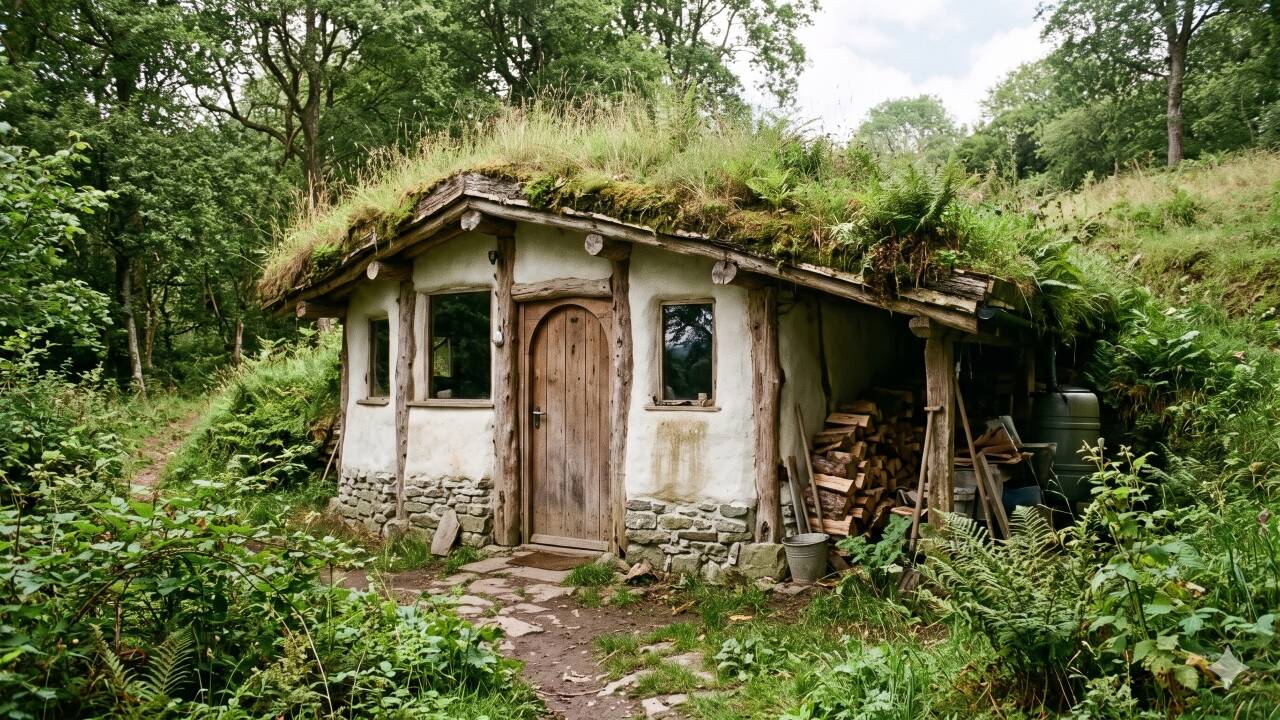 Low-cost woodland home: Welsh family builds £3,000 straw house ...