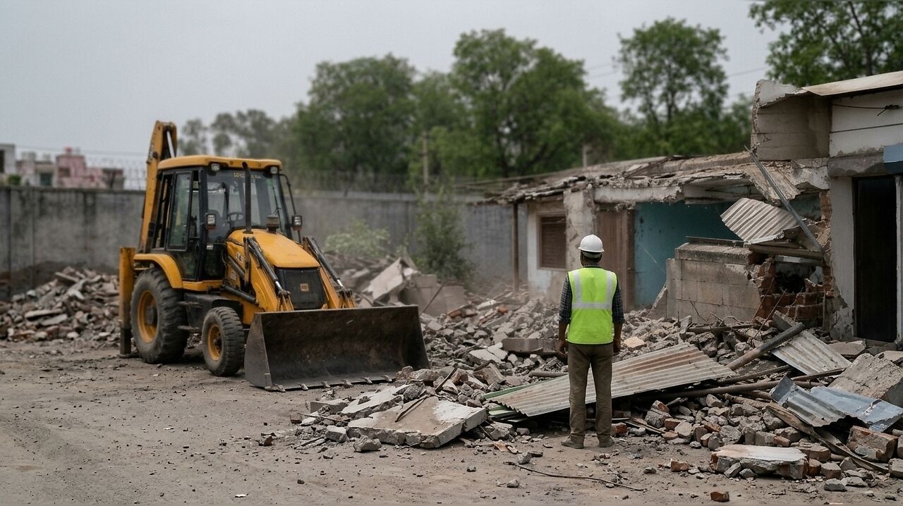 Pune Municipal Corporation demolishes illegal structures near Lohegaon ...