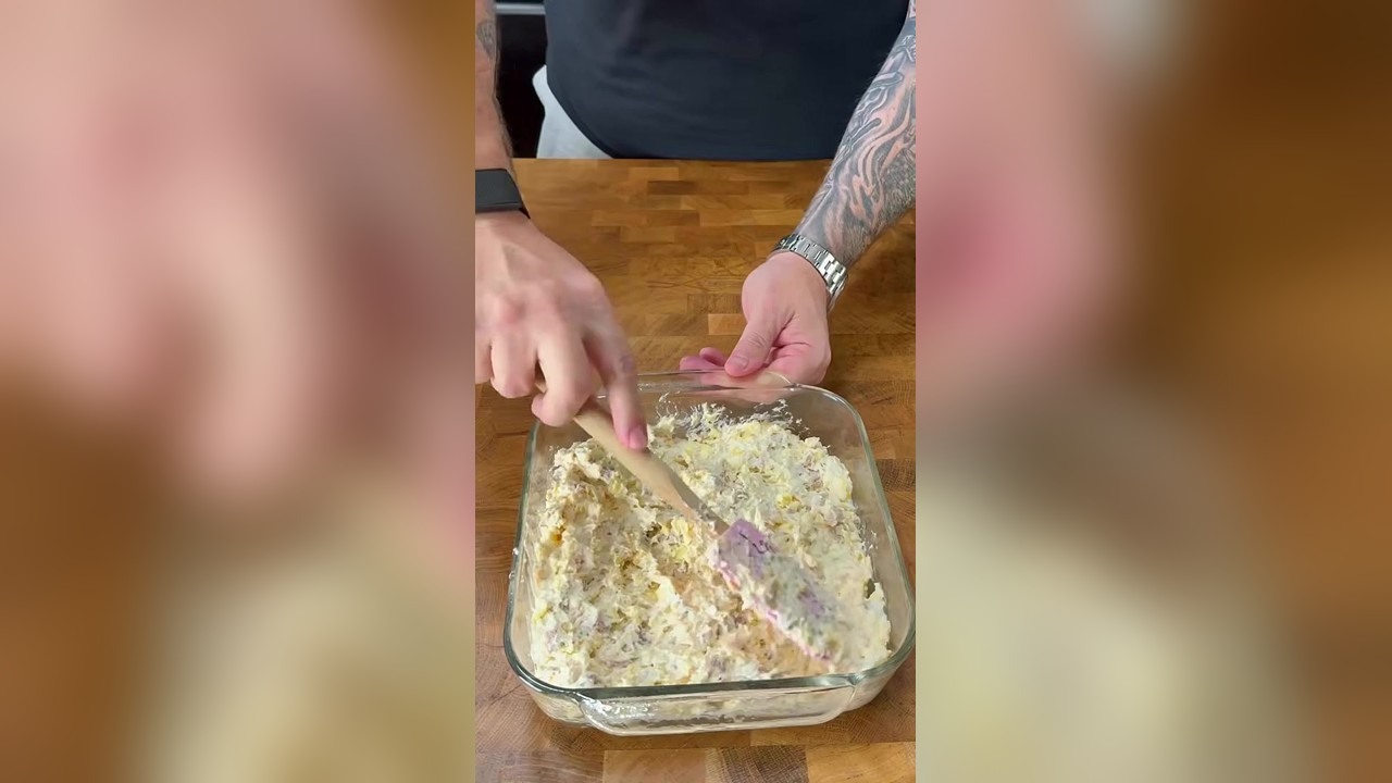 Red Lobster biscuit mix bakes into a sausage breakfast casserole