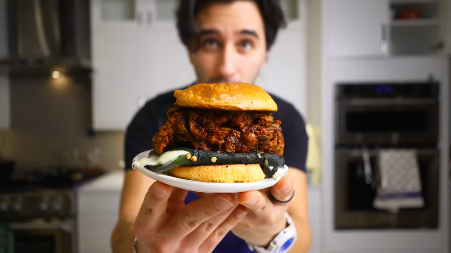 Mexican fried chicken sandwich with buttermilk and Valentina marinade