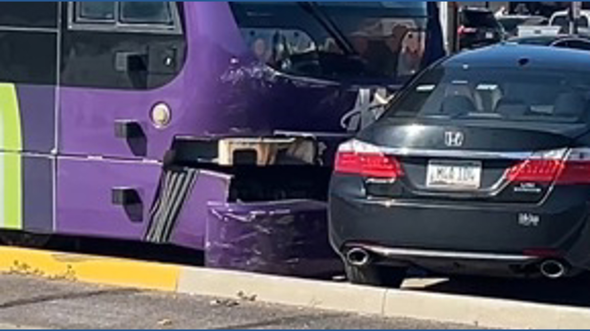 Car versus light rail crash