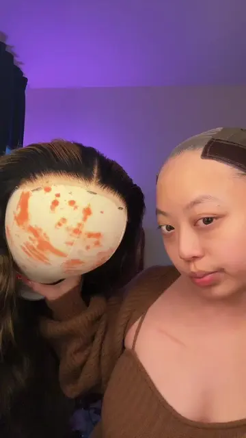 Glueless highlight wig transformation from bald cap to big curls