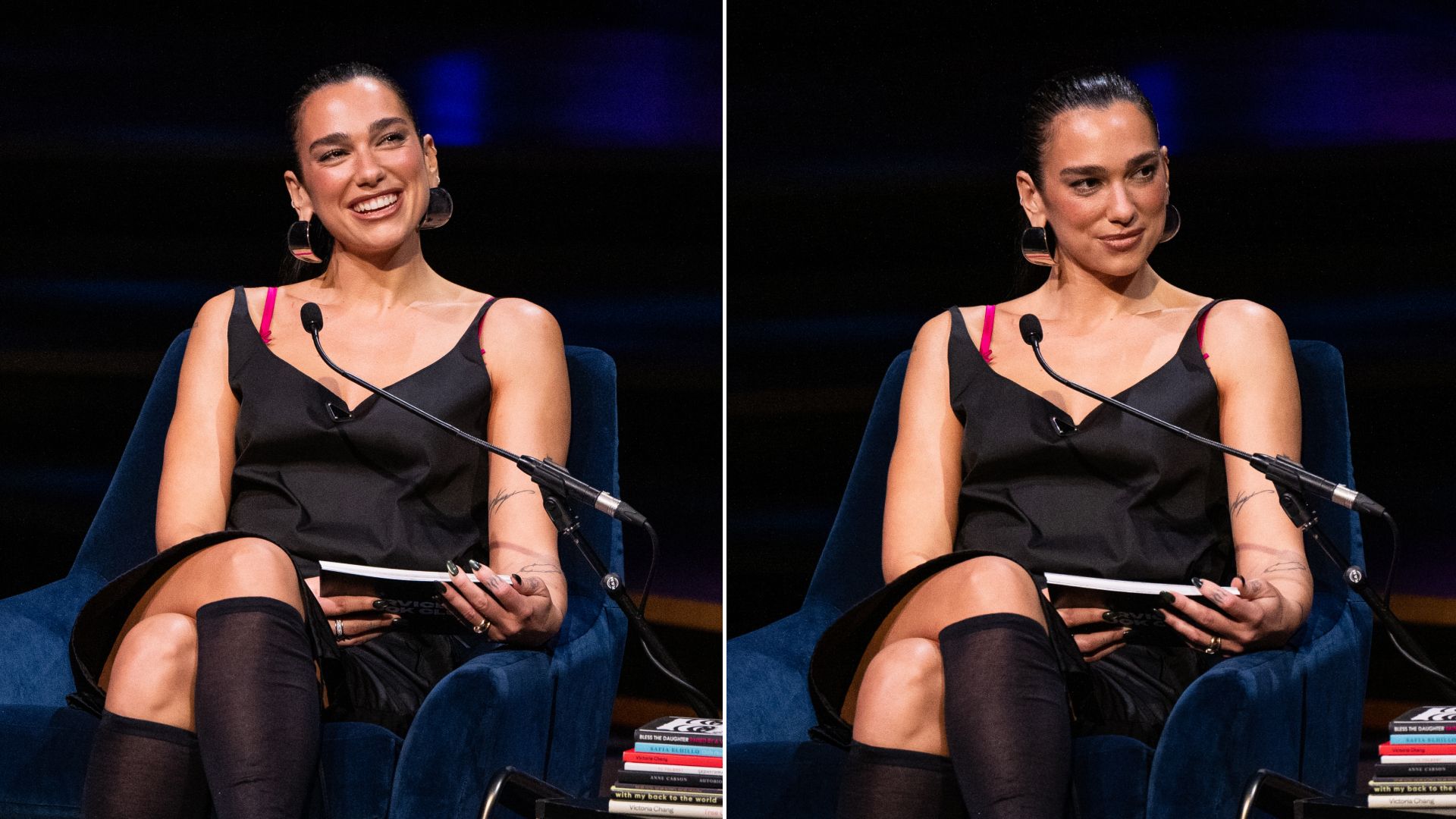 Dua Lipa's feathery pumps and knee-high socks make a case for braving unexpected fall accessories