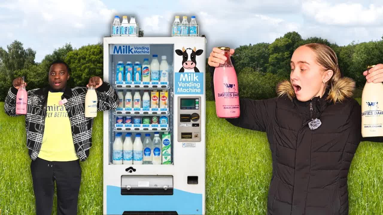 He travelled 10 hours to try milk from this cow vending machine!