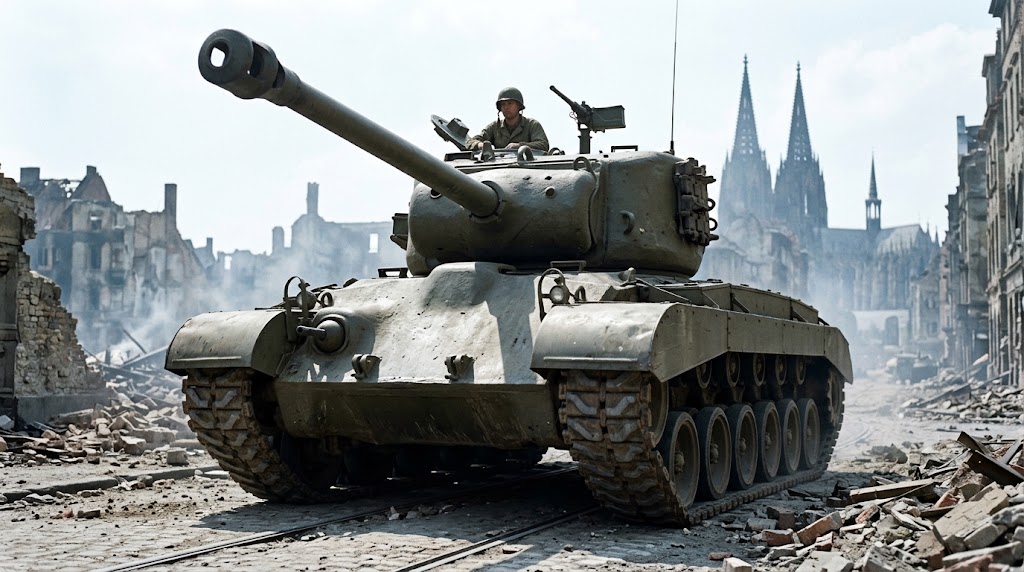 Pershing tanks in Cologne - America’s heavy armor enters Germany