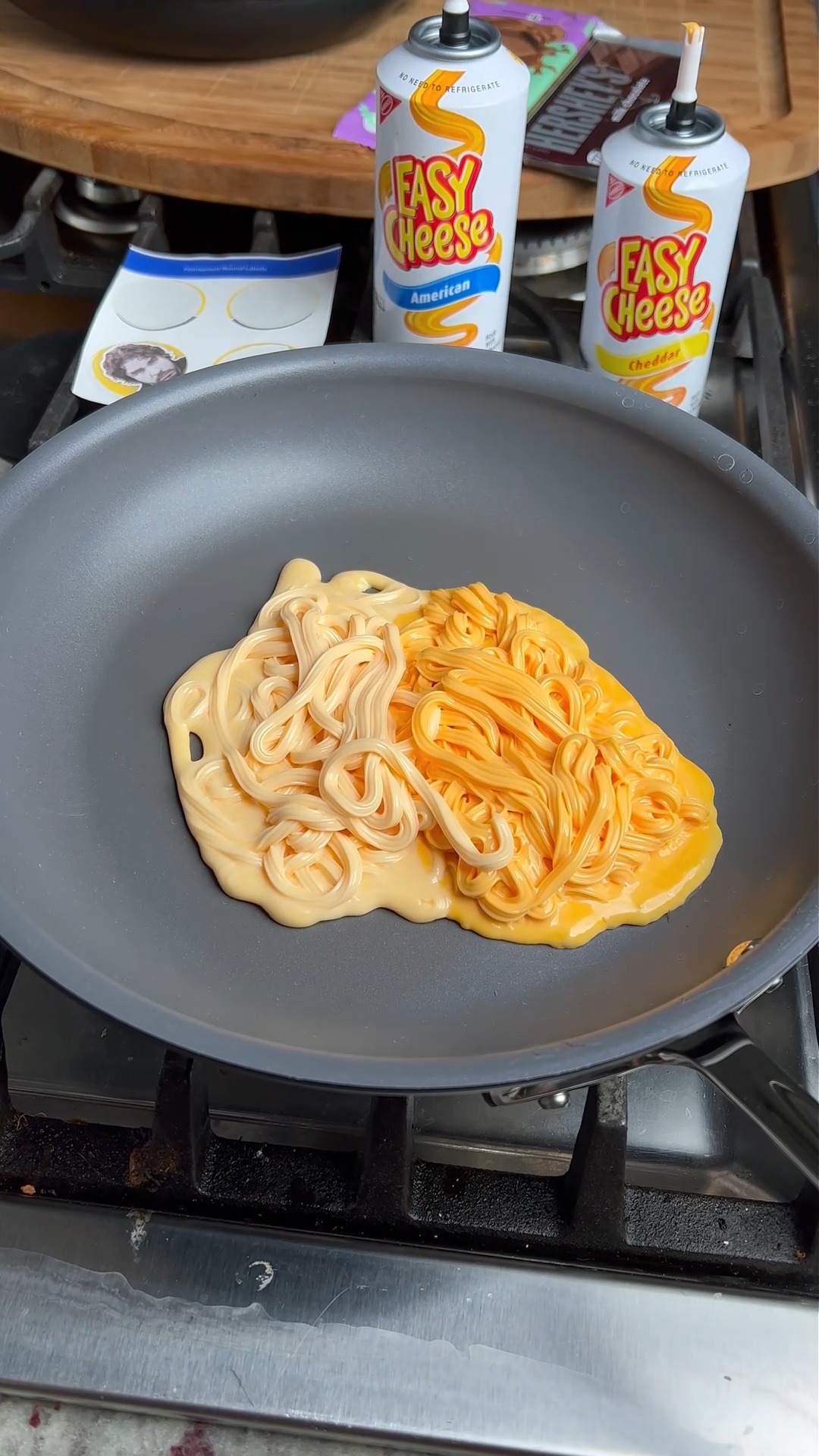 Easy cheese and whipped cream in a pan