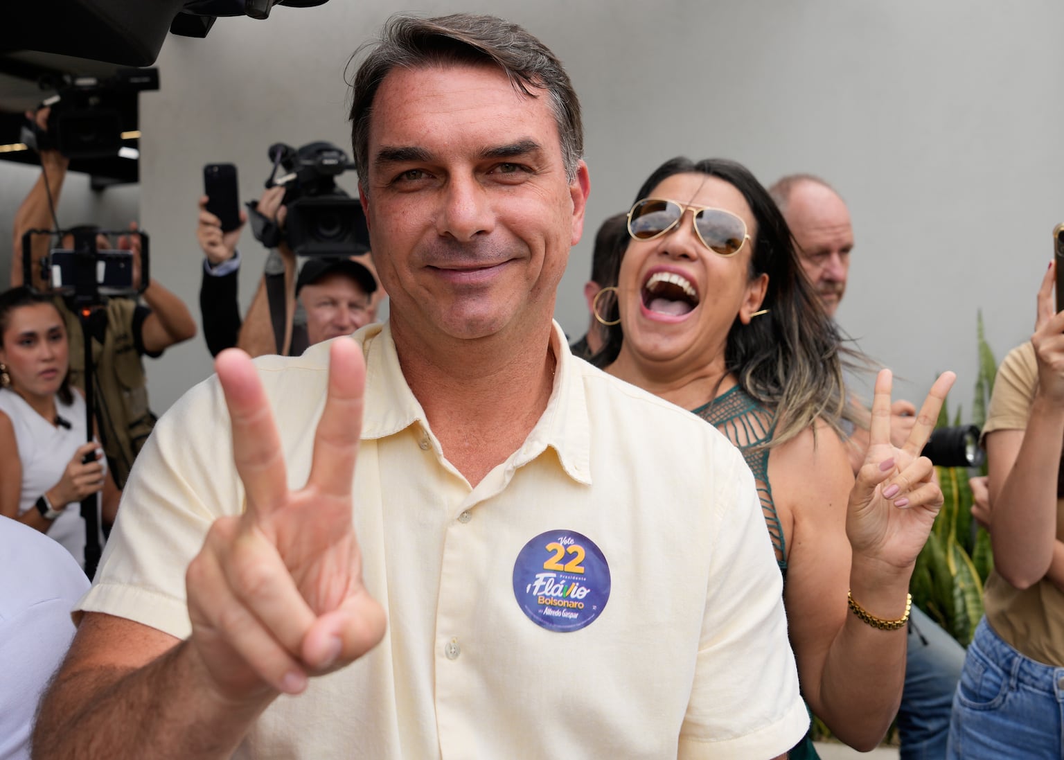 Opposition presidential candidate senator Flavio Bolsonaro (Eraldo Peres/AP)