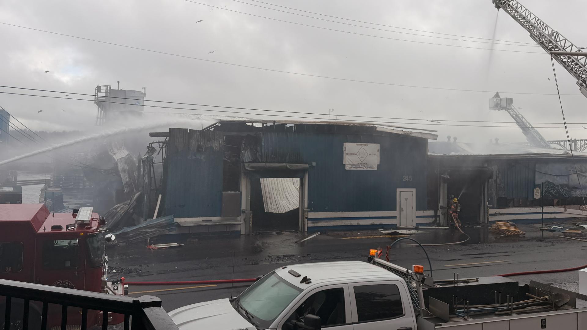 Newport fire officials, mayor news conference on Pacific Seafood fire