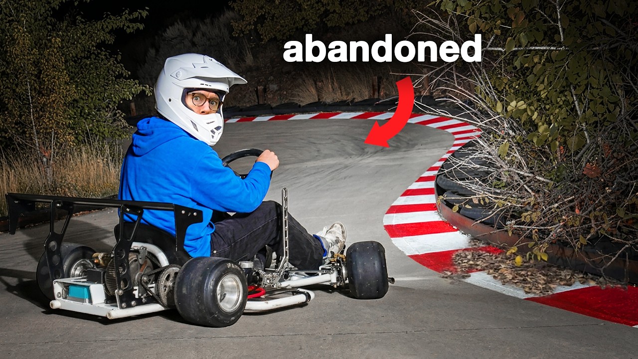 We snuck our drift karts into an abandoned track