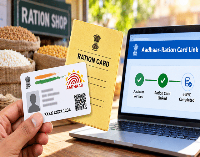 Aadhaar ration card link 2026: How to complete e-KYC online and offline ...