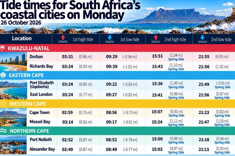 Full moon brings spring tides to SA’s coast on Monday