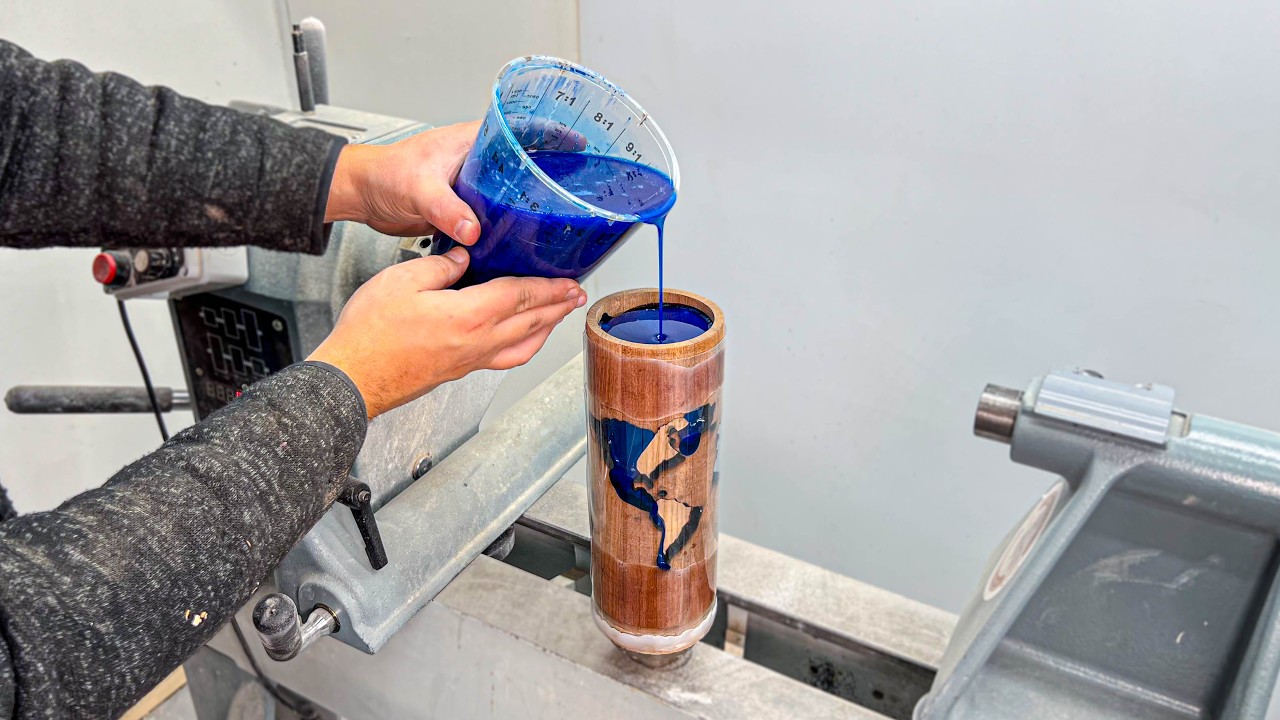 Woodturning a stunning world map lamp!