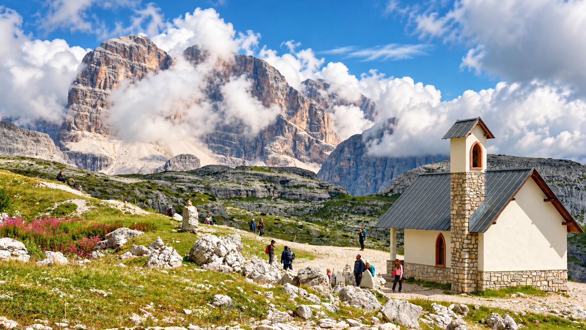 One of these Dolomites peaks almost reaches 3,000 meters (4K)