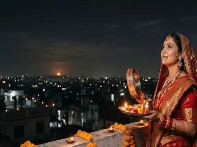 Why does the moon always rise late on Karwa Chauth? The exact mathematics