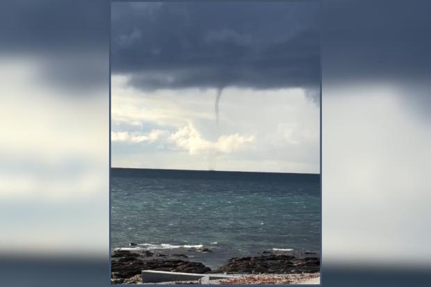 Giant waterspout seen off the coast of Cornwall amid turbulent weather ...