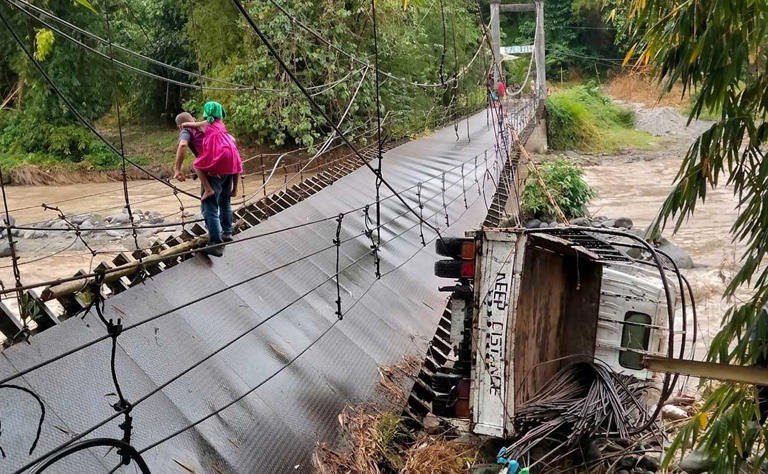 Truck carrying steel bars causes footbridge collapse in South Cotabato