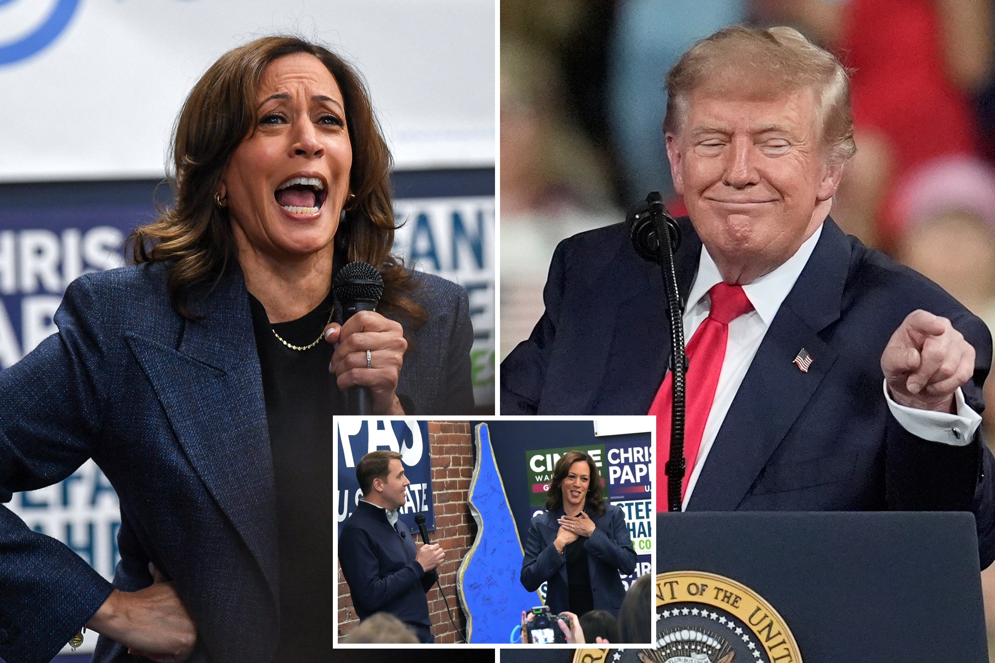 Kamala Harris jokes about cursing out the TV in rage at Trump after her ...