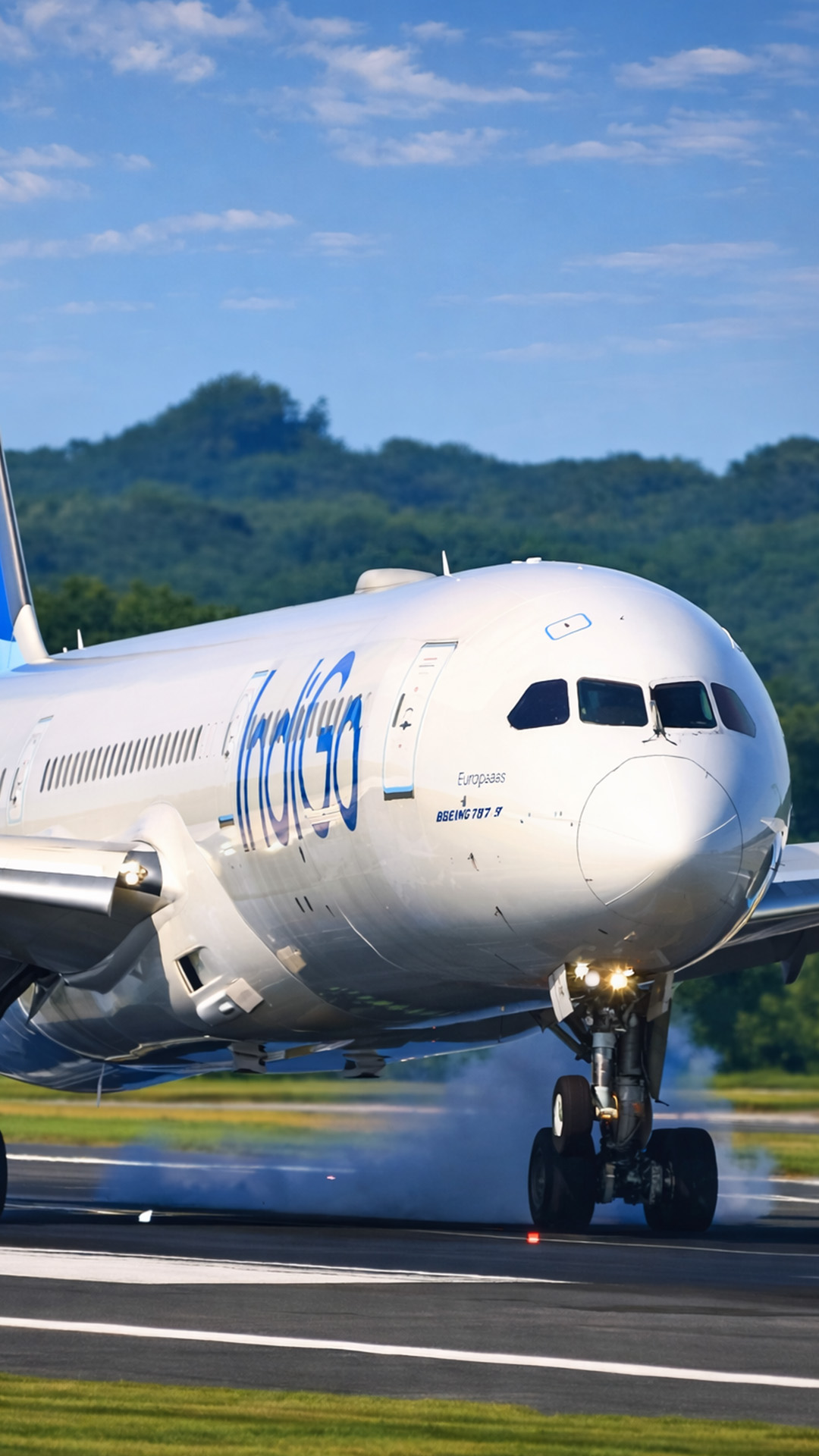 Boeing 787 Dreamliner makes a hard touchdown