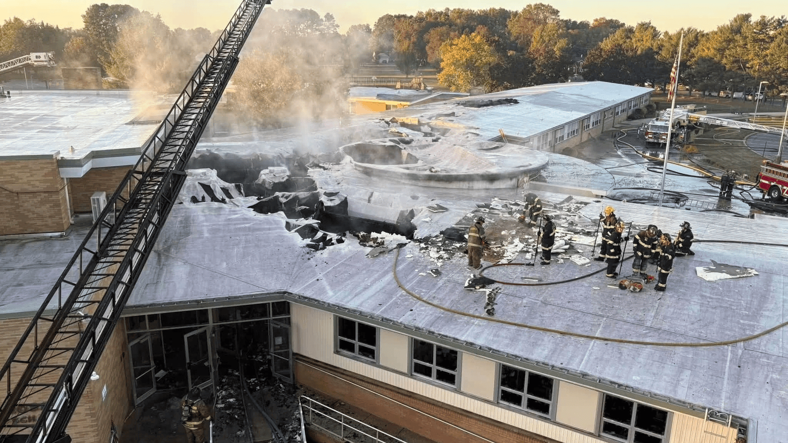 Massive fire tears through Delaware elementary school causing major damage