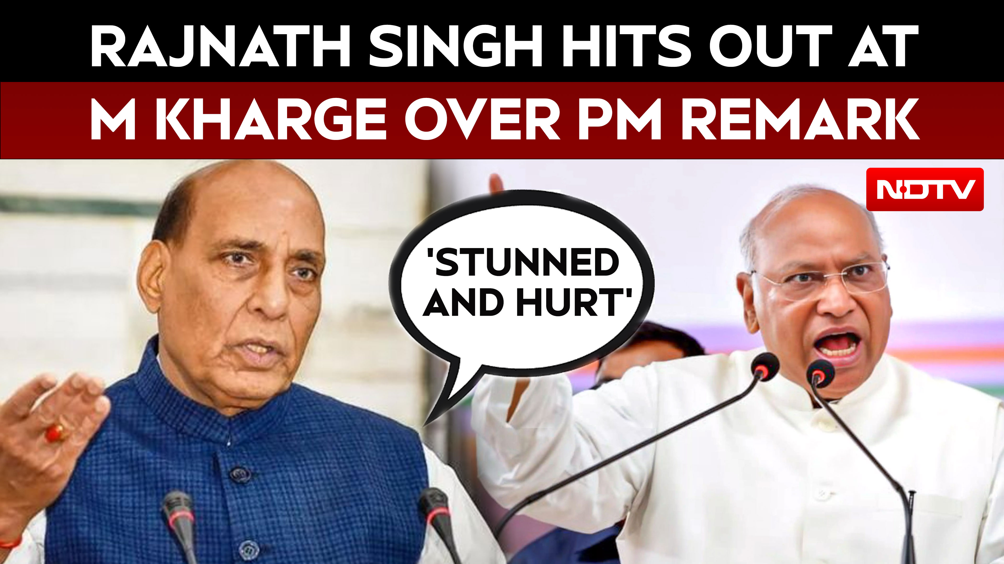 'Stunned and hurt': Rajnath Singh hits out at M Kharge over PM remark