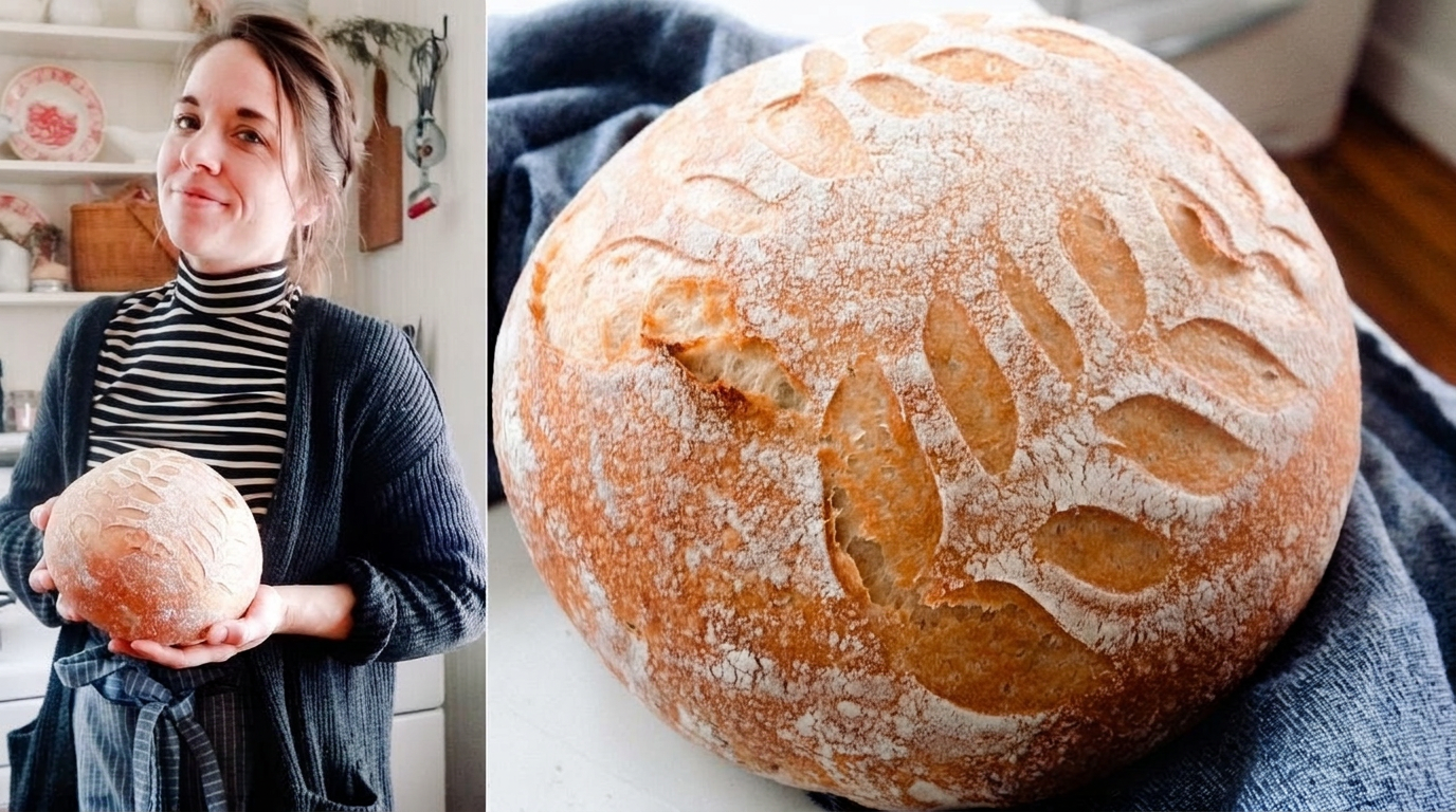 This no-knead sourdough bread is perfect for beginners!