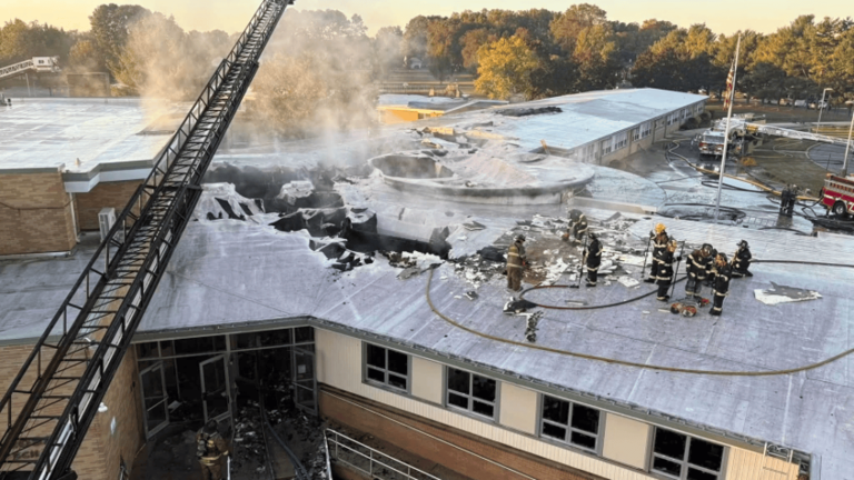 Massive fire tears through Delaware elementary school causing major damage
