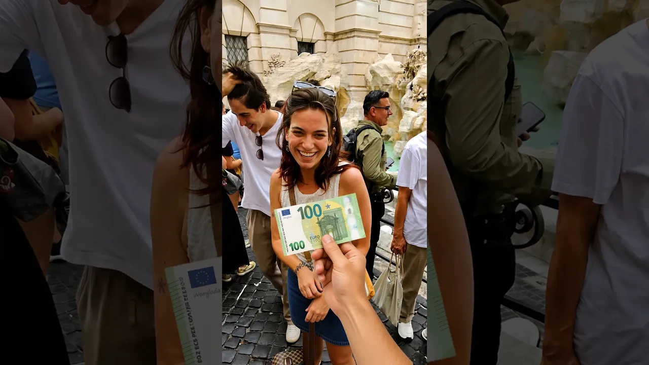 Spray painting a Louis Vuitton bag in Rome