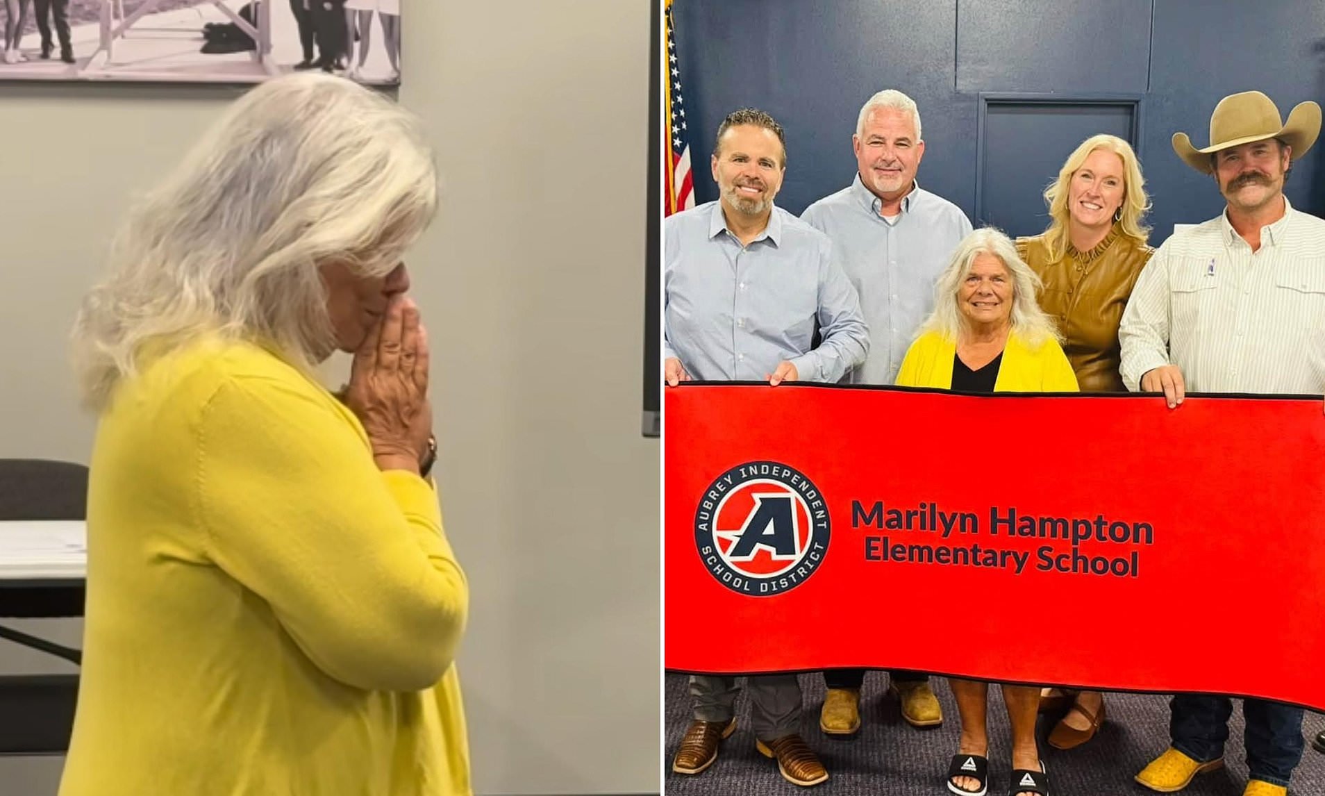 Texas woman breaks down in tears as elementary school is named in her honor