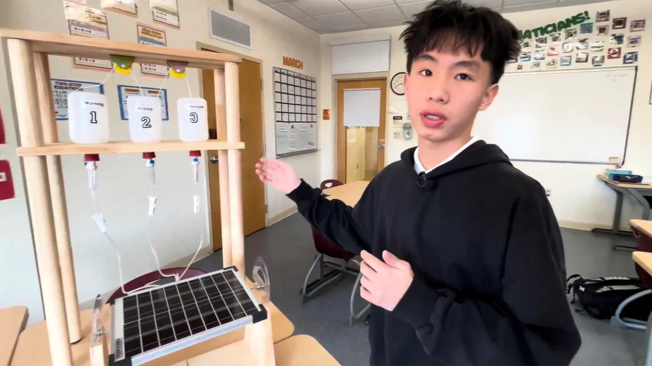 13-year-old Jason Chang built a solar tracker for $25, boosting voltage ...