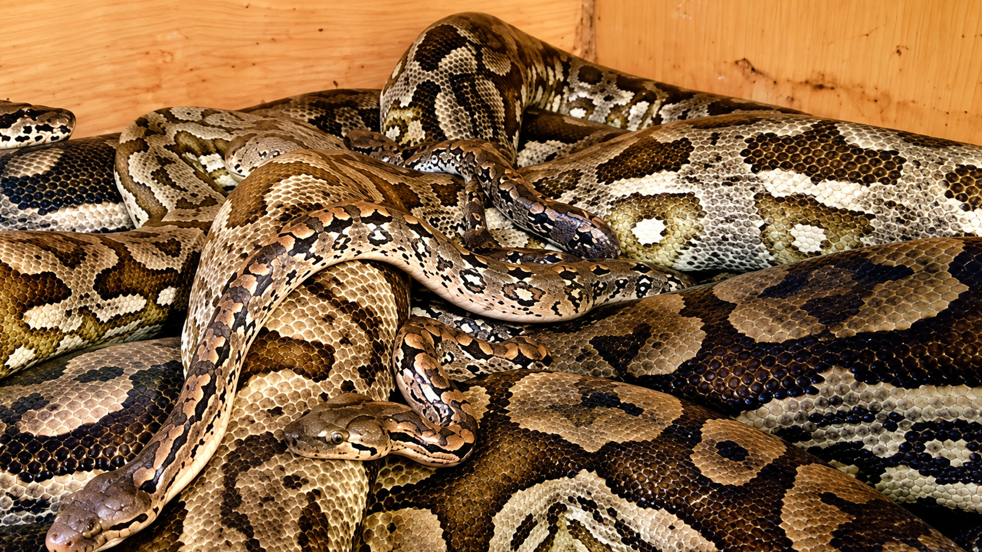 One mother boa welcomes a whole litter of babies
