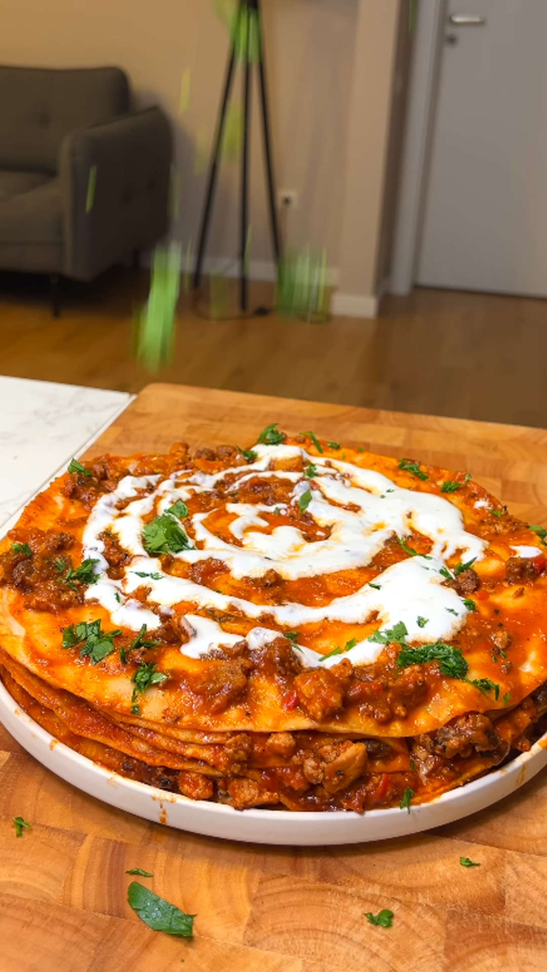 Traditional Turkish yaglama with layers of flatbread