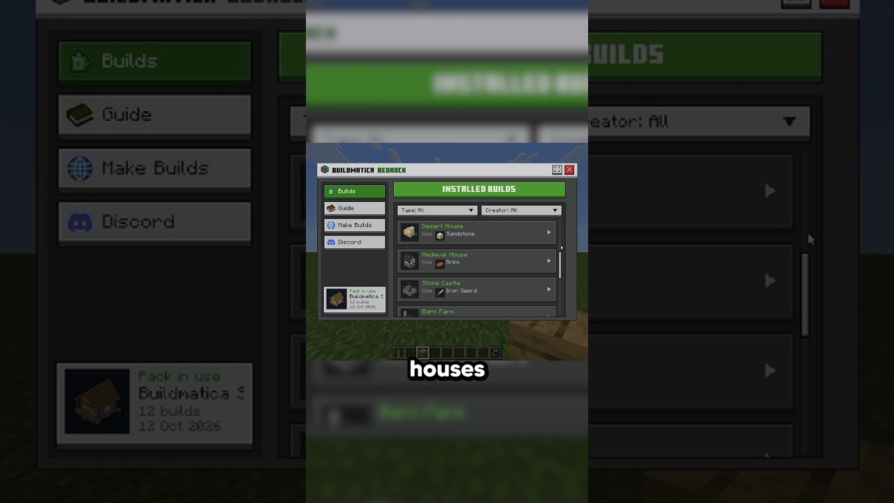 This Minecraft Bedrock texture pack builds houses?