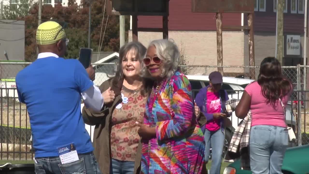 Sen. Louise Lucas attends Get Out the Vote block party in Portsmouth