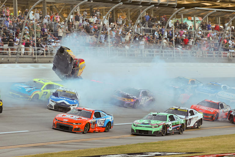 Joey Logano escapes dramatic rollover as late Talladega crash collects ...