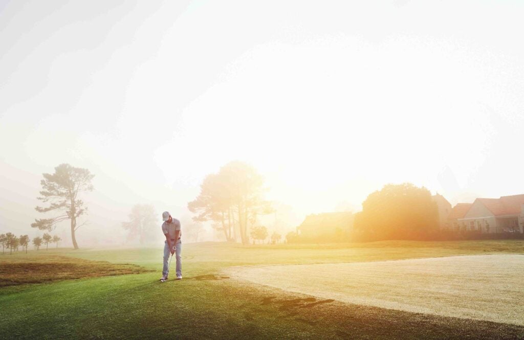 Can I remove dew from my line on the green?