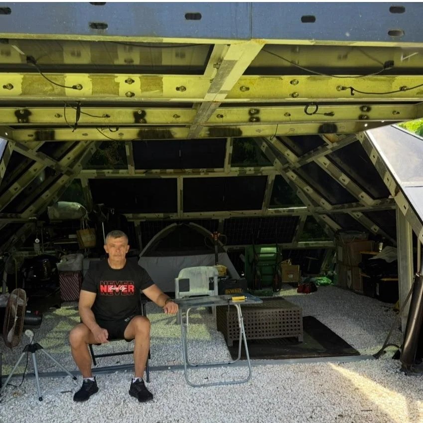 DIY builder shows wiring inside 40-panel solar pyramid, and commenters ...