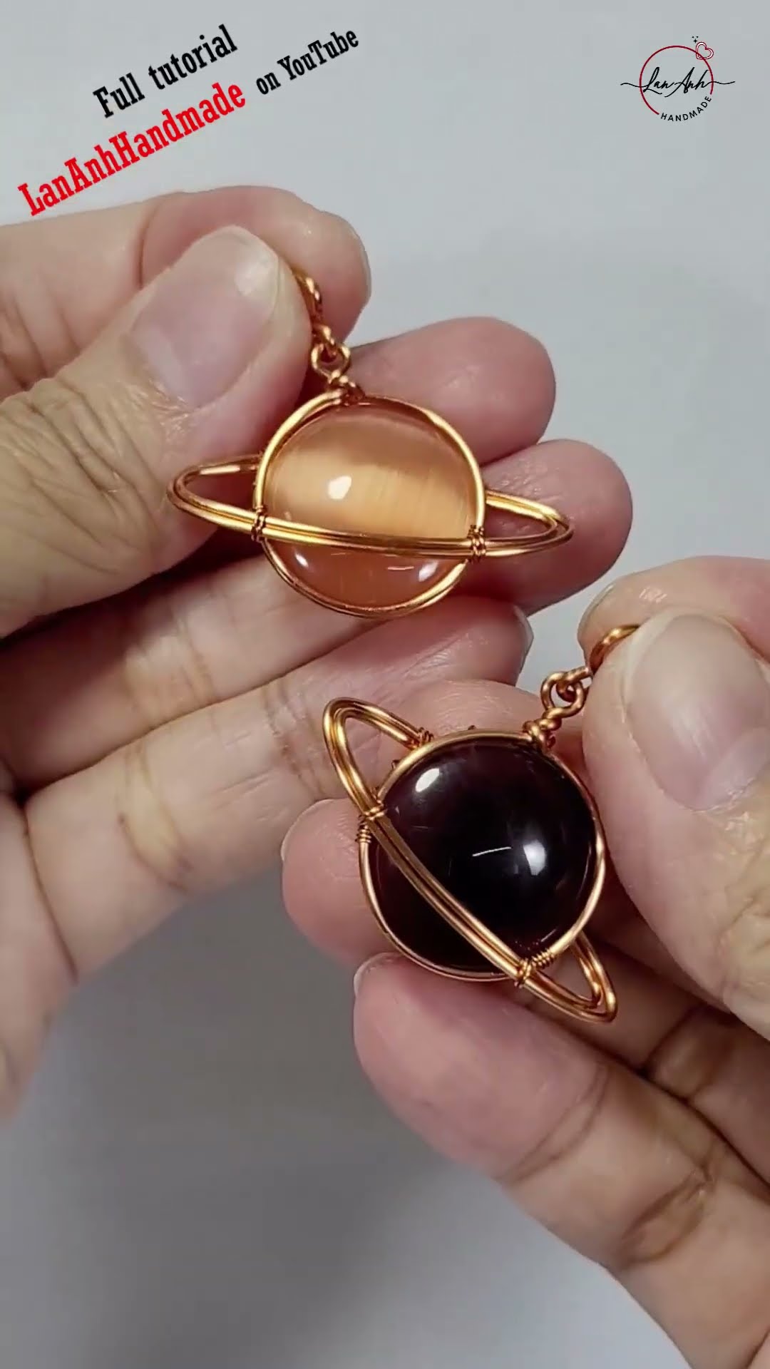 Wire wrapped Saturn pendant DIY | Easy gemstone jewelry tutorial