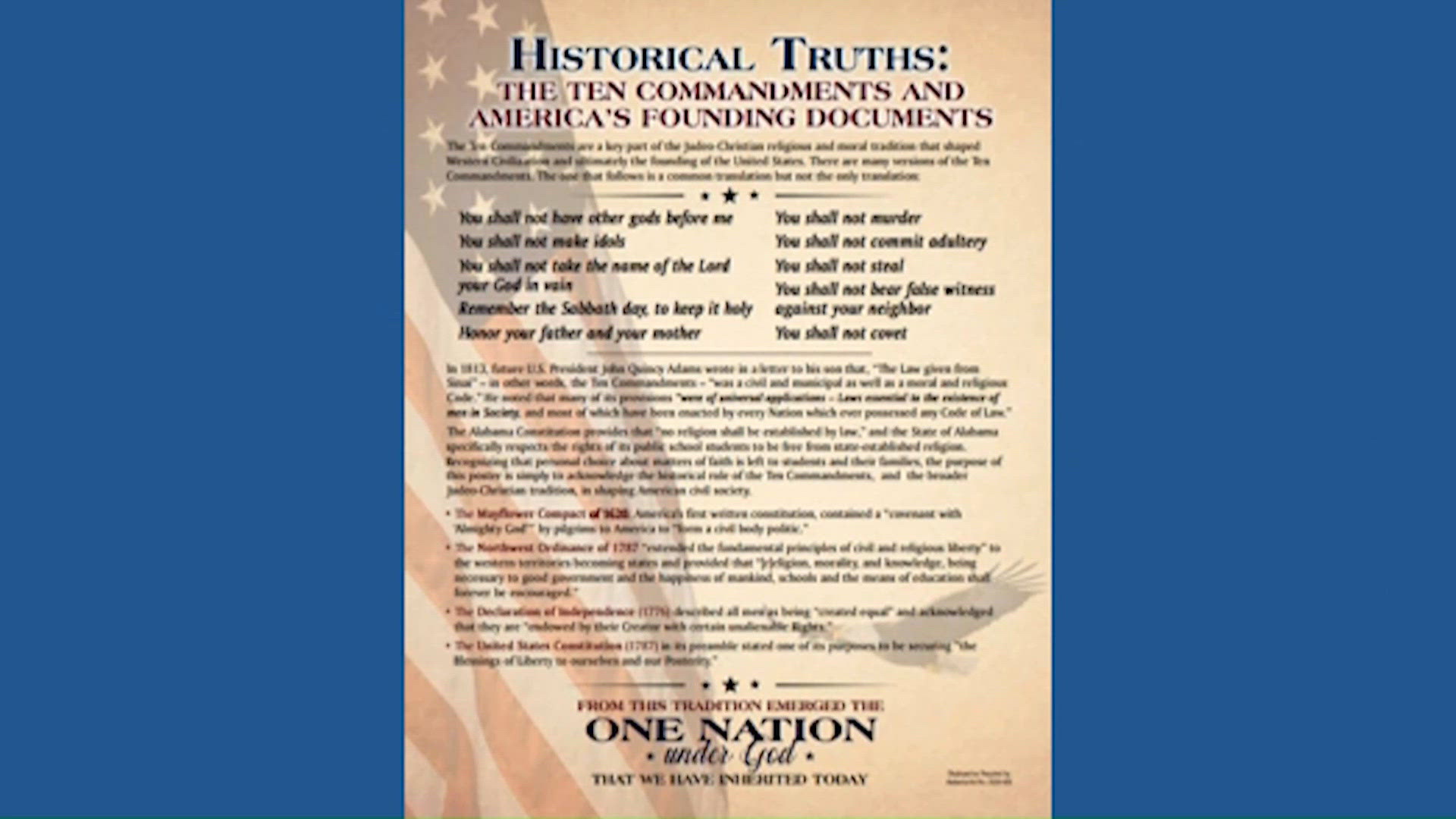 Alabama Ten Commandments law takes effect January 1, requiring displays ...