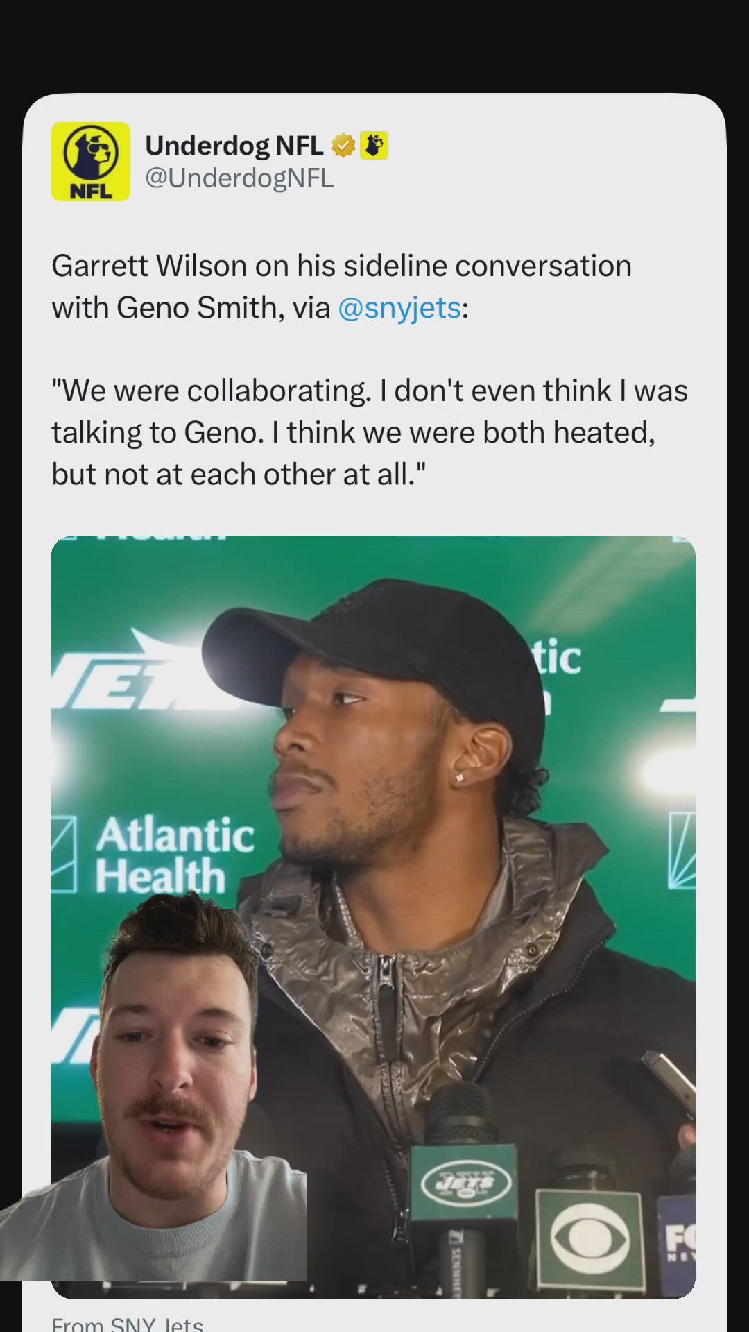 Jets WR Garrett Wilson clears the air on viral sideline exchange