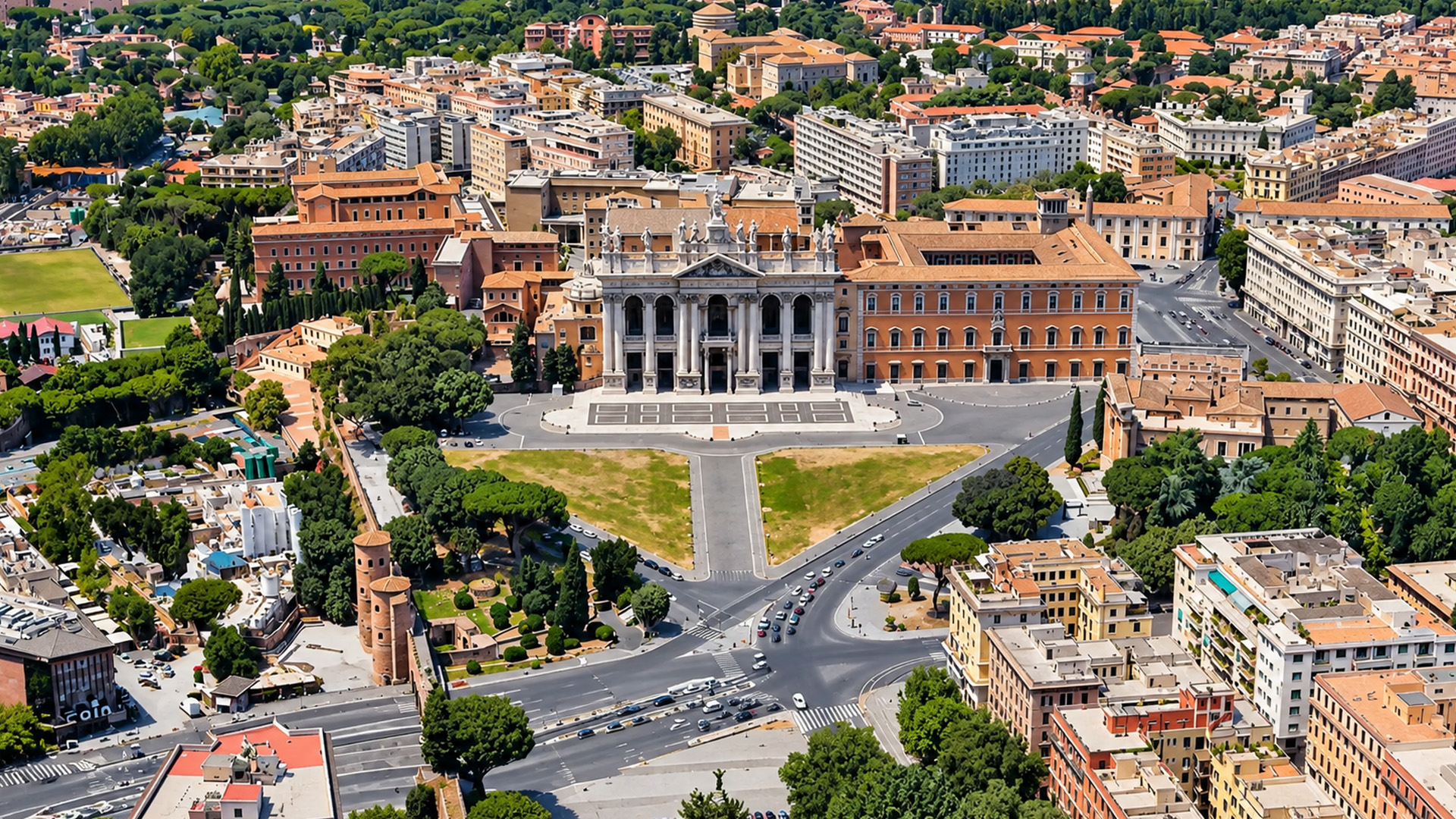 Rome’s dense streets give way to the scale of San Giovanni in Laterano