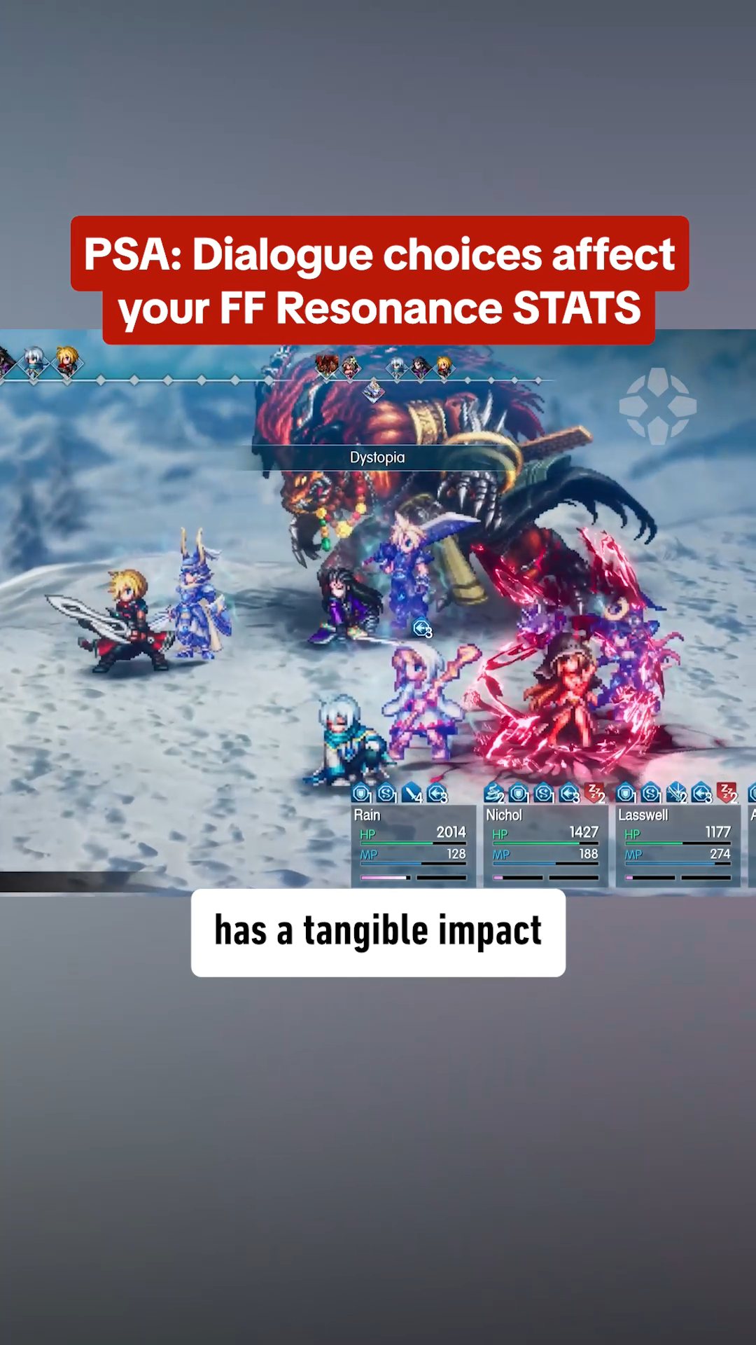 Final Fantasy Resonance dialogue choices actually matter
