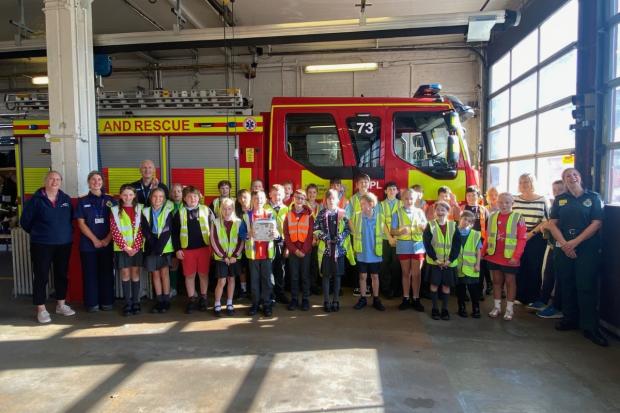 Year 6 pupils learn CPR and defibrillator skills at Newport Fire Station
