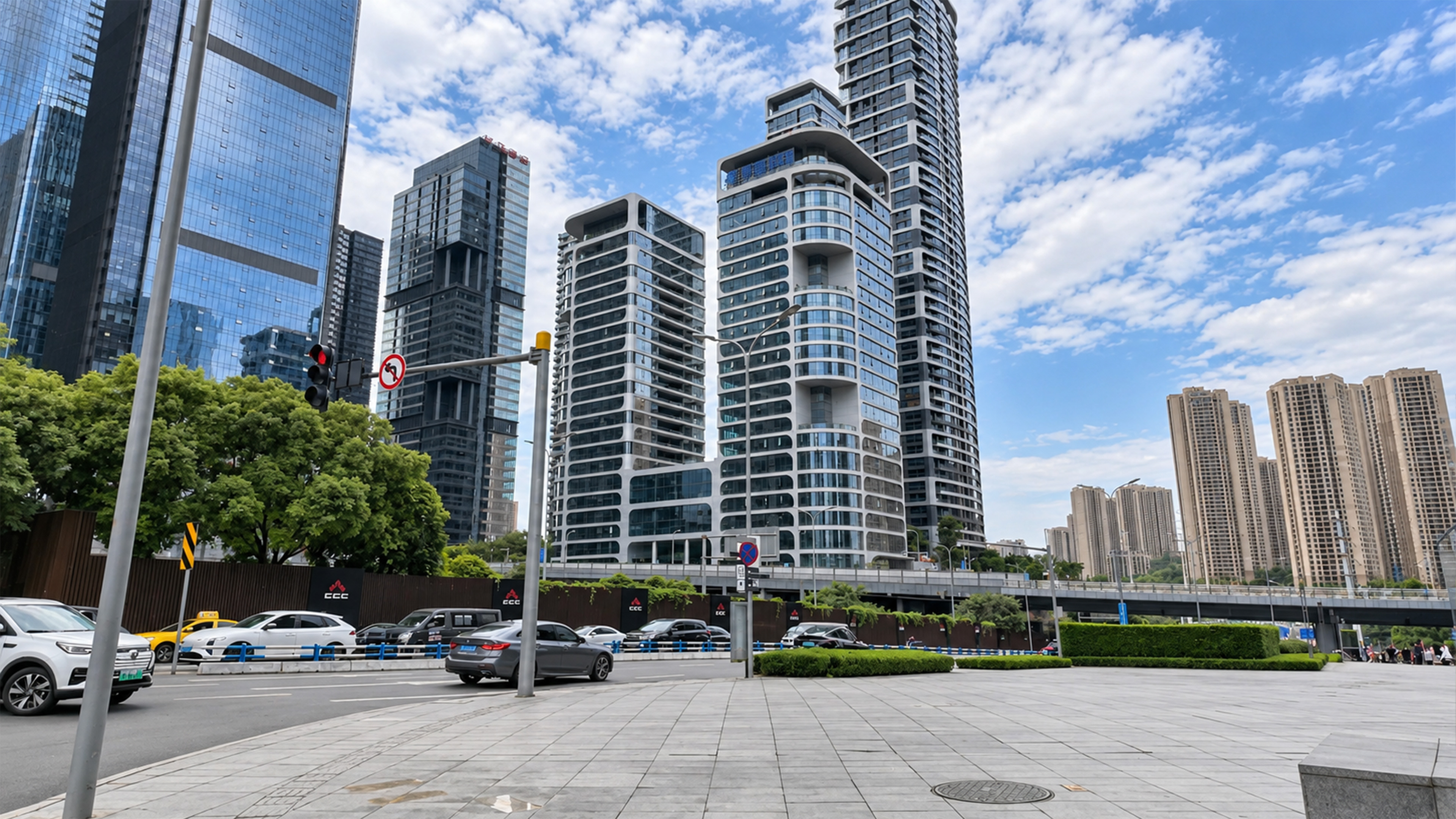 These skyscrapers in China have unusually rounded corners and rooftops