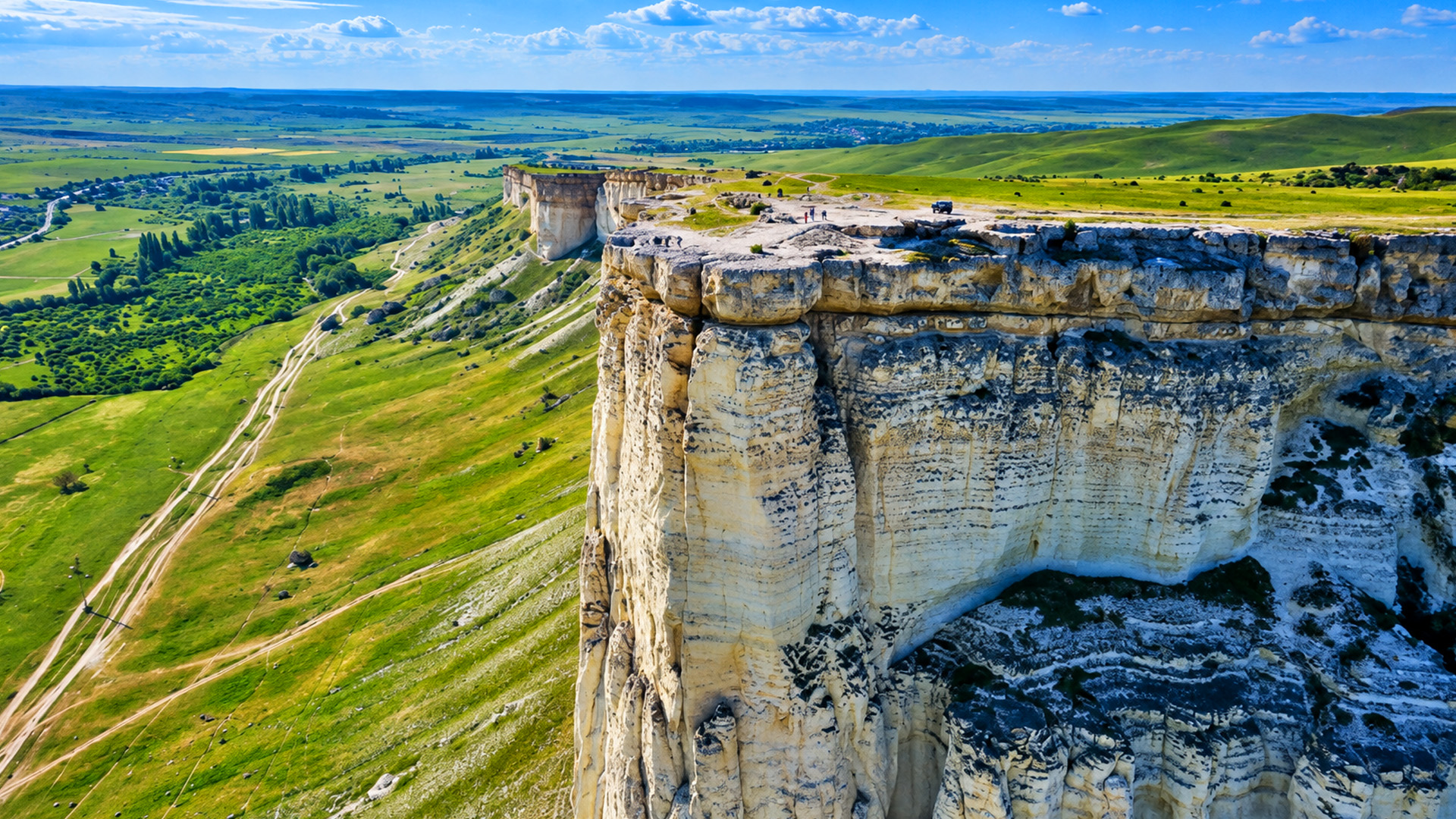 Giant limestone formations shape Crimea's rugged mountains
