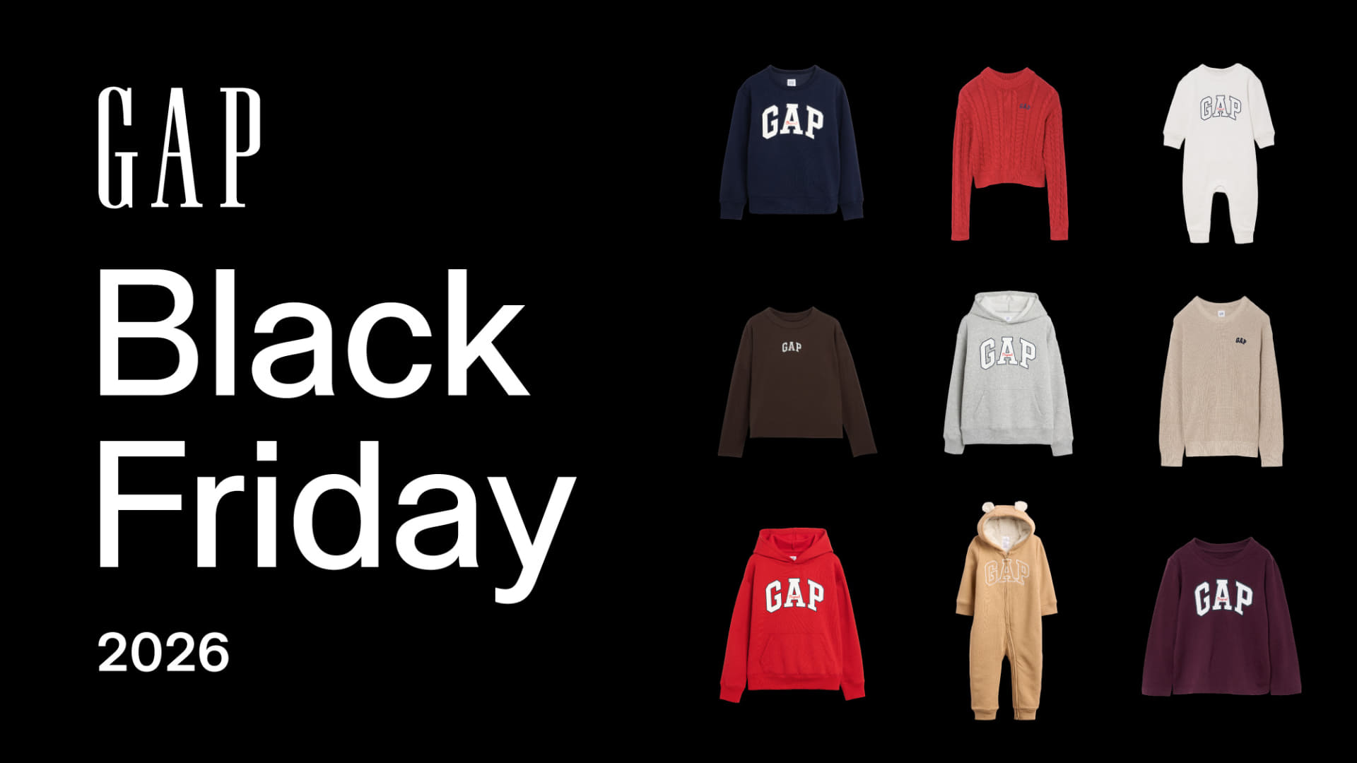 Gap「ブラックフライデー」11月19日から。ギフトカード3000円分が当たる抽選、12月の買い物が半額になるカード配布など