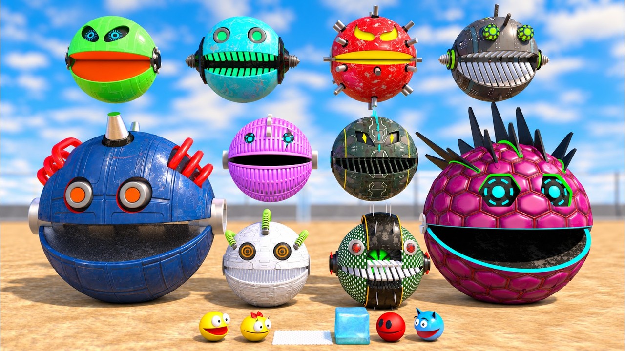 Pacman & the autonomous robot squad | Bubble wrap trap & mummy in the ...