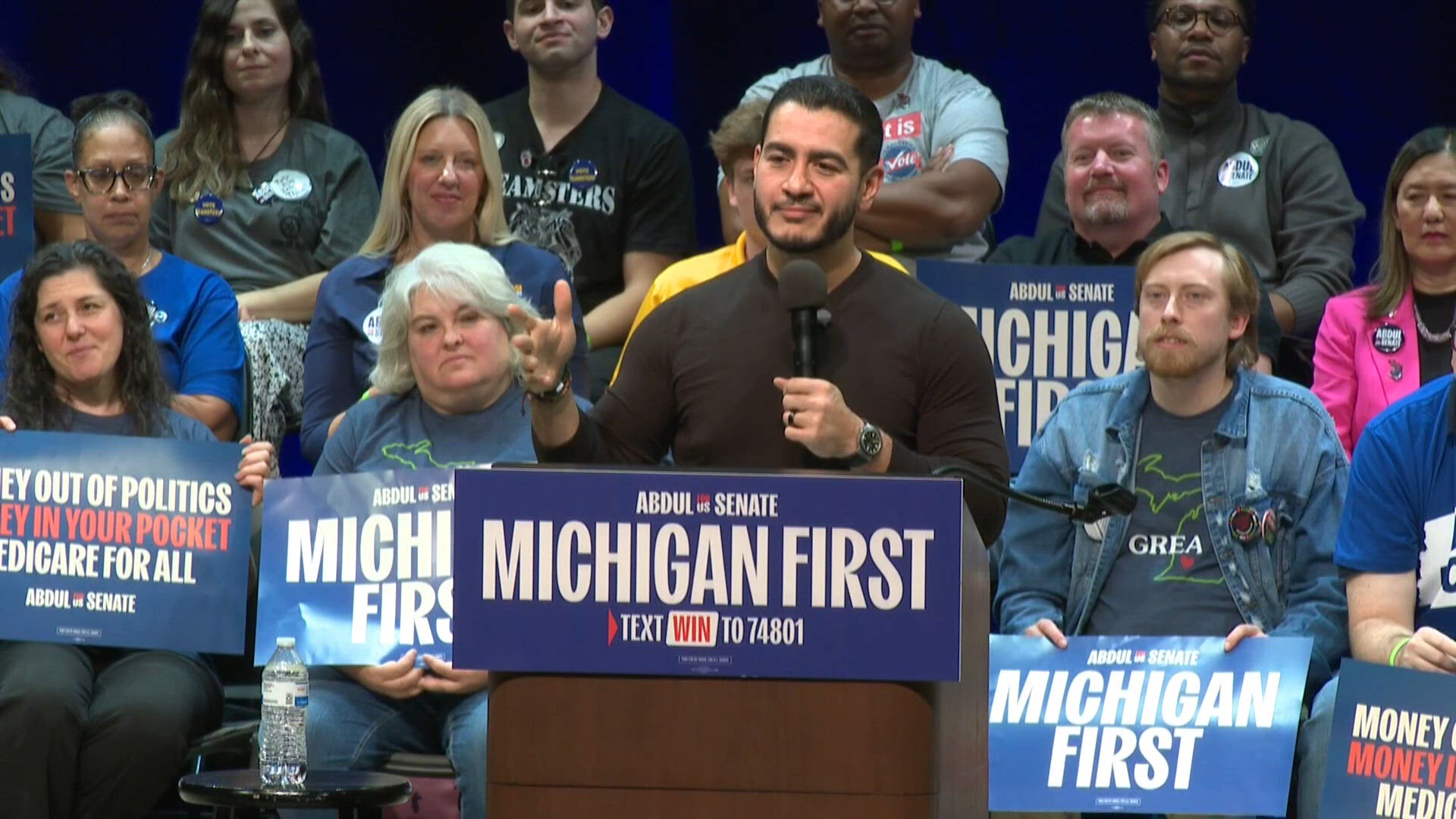Abdul El-Sayed, Bernie Sanders rally in downtown Grand Rapids